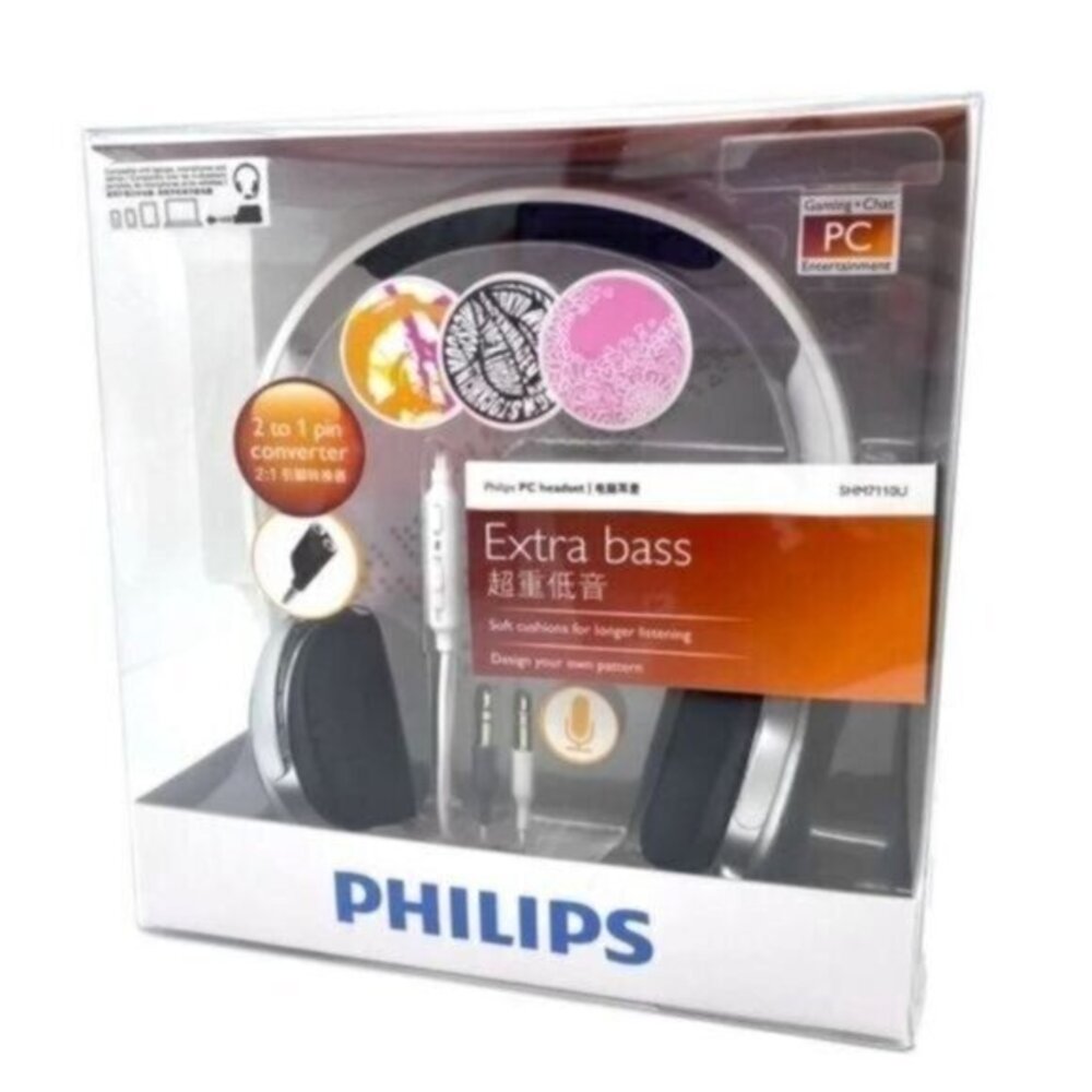 Philips PC Audio Headset Headphones Wired With Mic NEW